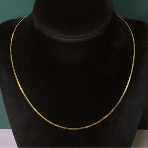 14k Yellow Gold Flat Link Serpentine Chain 16” 1.4mm 2g